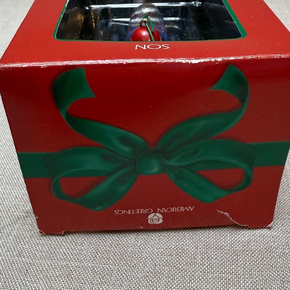 American Greetings Son Dated 2002 Racecar Christmas Holiday Ornament - Picture 5 of 7